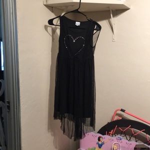 Cotton dress with lace over it.